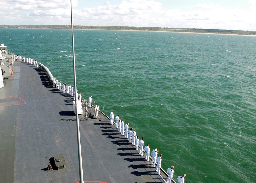 USS Mount Whitney Renders Honors to the Battles of Midway and Normandy