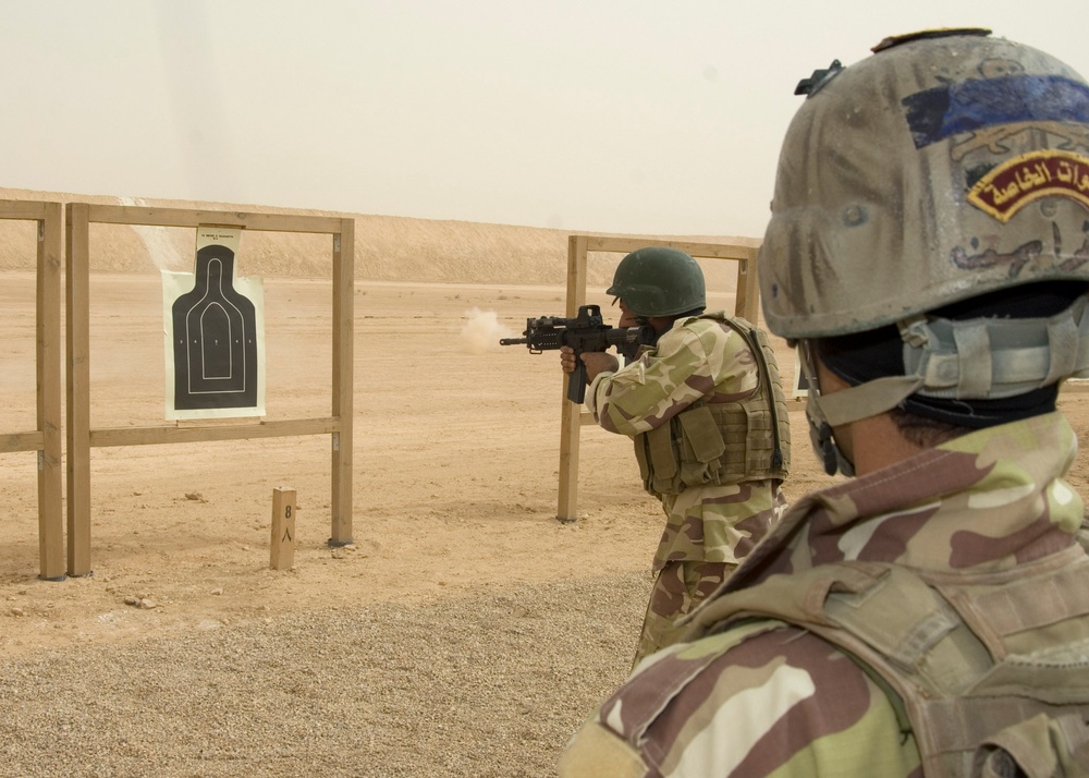 Iraqi Special Operations Forces Exercise Multiple Target Acquisition Training in Al Asad