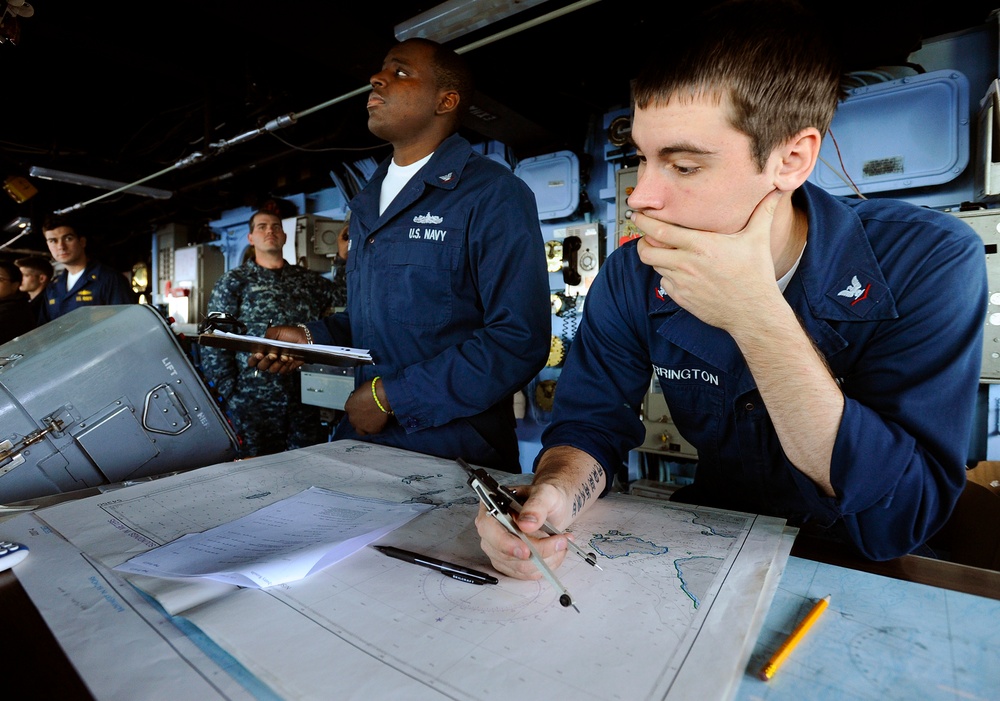 Sailors working hard