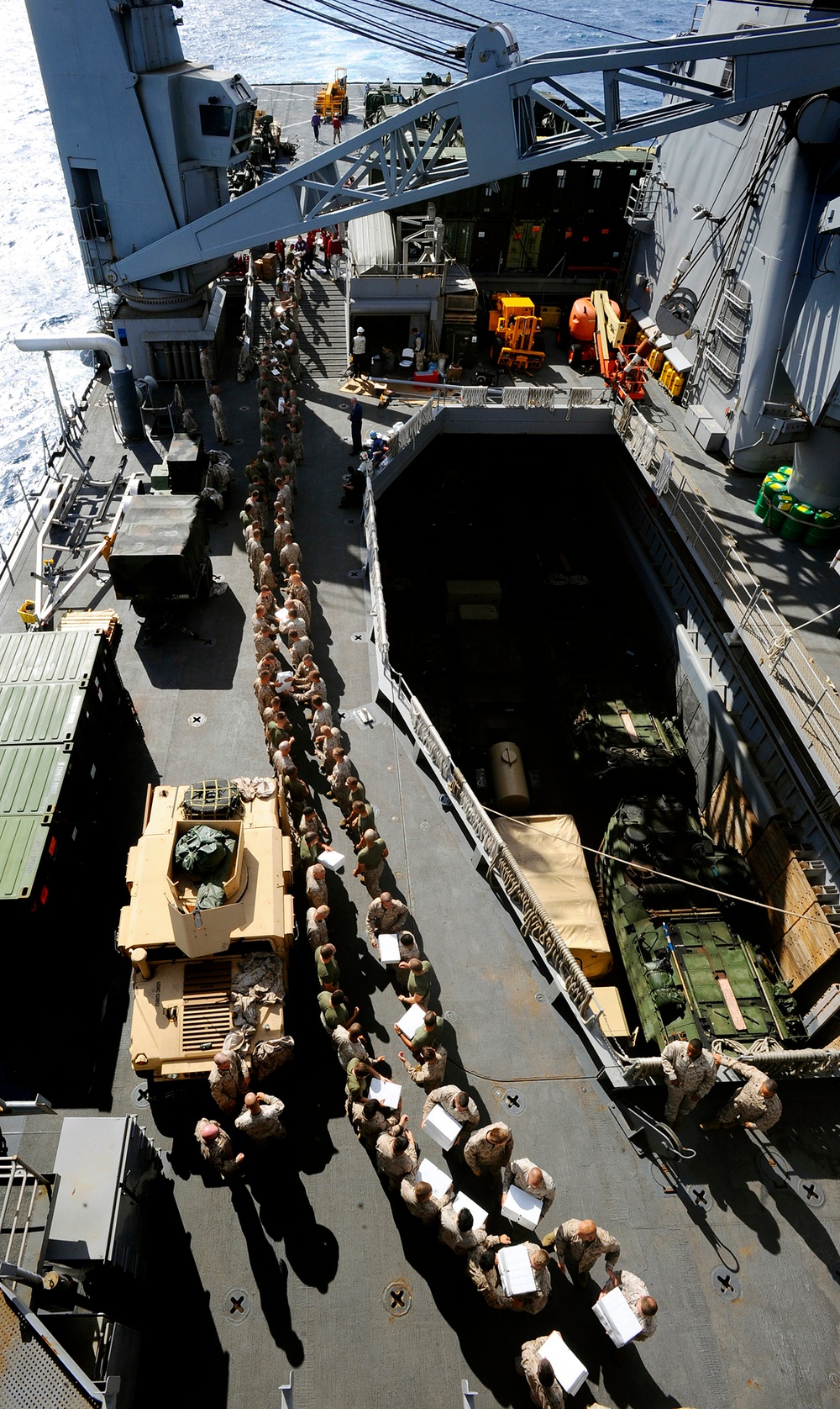 Transferring boxes and supplies