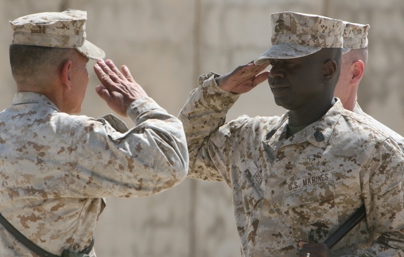 Post and relief ceremony at Camp Al Taqaddum