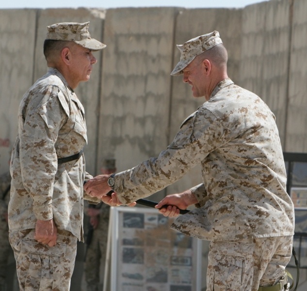 Post and relief ceremony at Camp Al Taqaddum