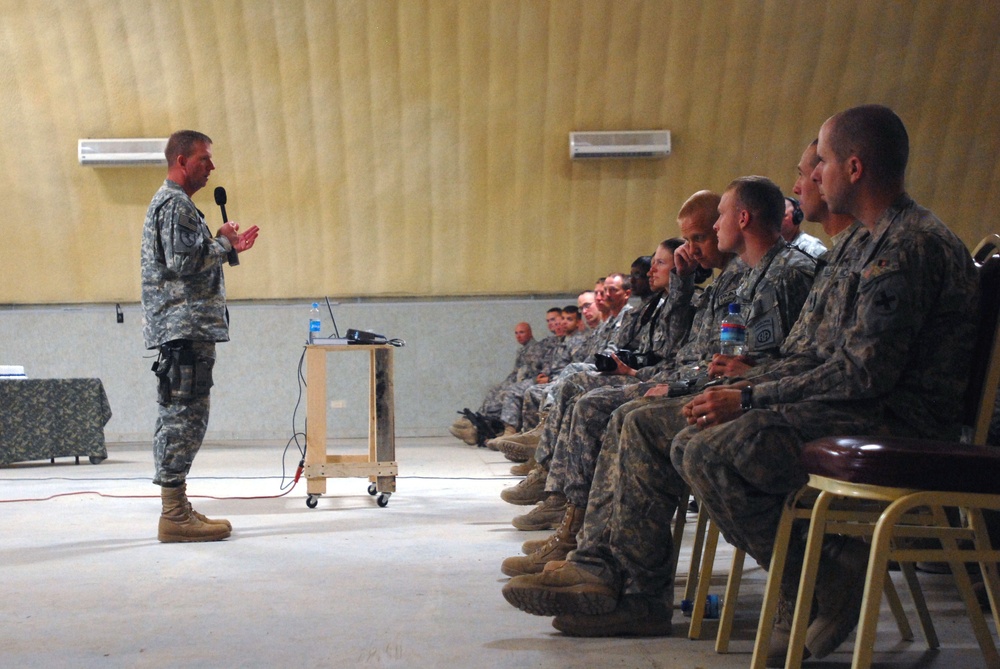 Sergeant major of the Army holds question and answer session with troops of Combined Joint Task Force Phoenix VIII