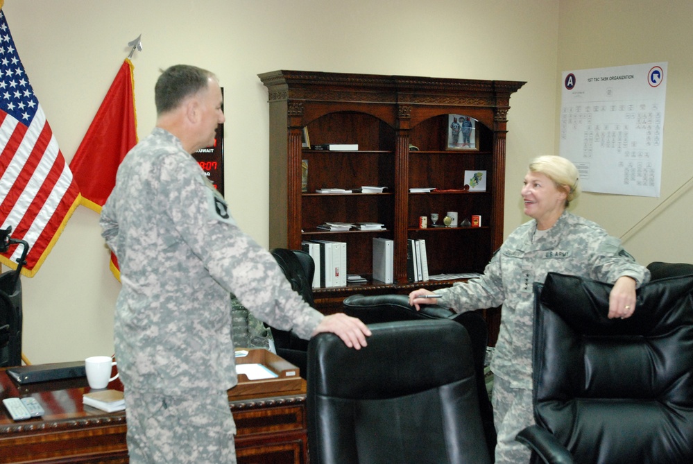 First female four star general visits logistics commands in Middle East