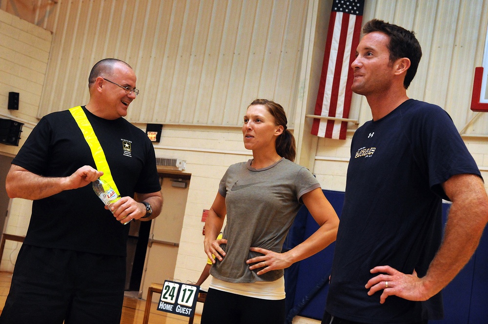 Troops Challenge Professional Volleyball Athletes