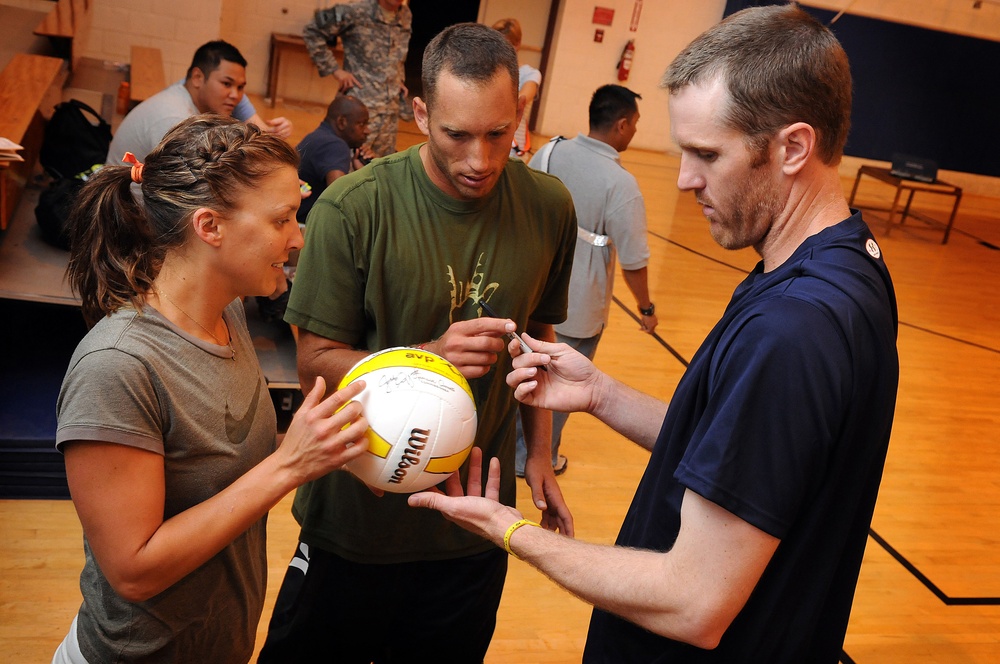 Troops Challenge Professional Volleyball Athletes