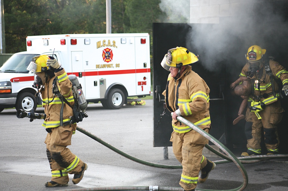 Fire Departments train continuously through smoke and flames