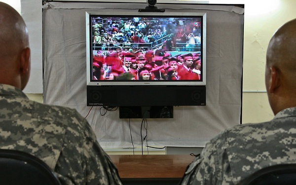 Deployed parents share joy of graduation from a distance