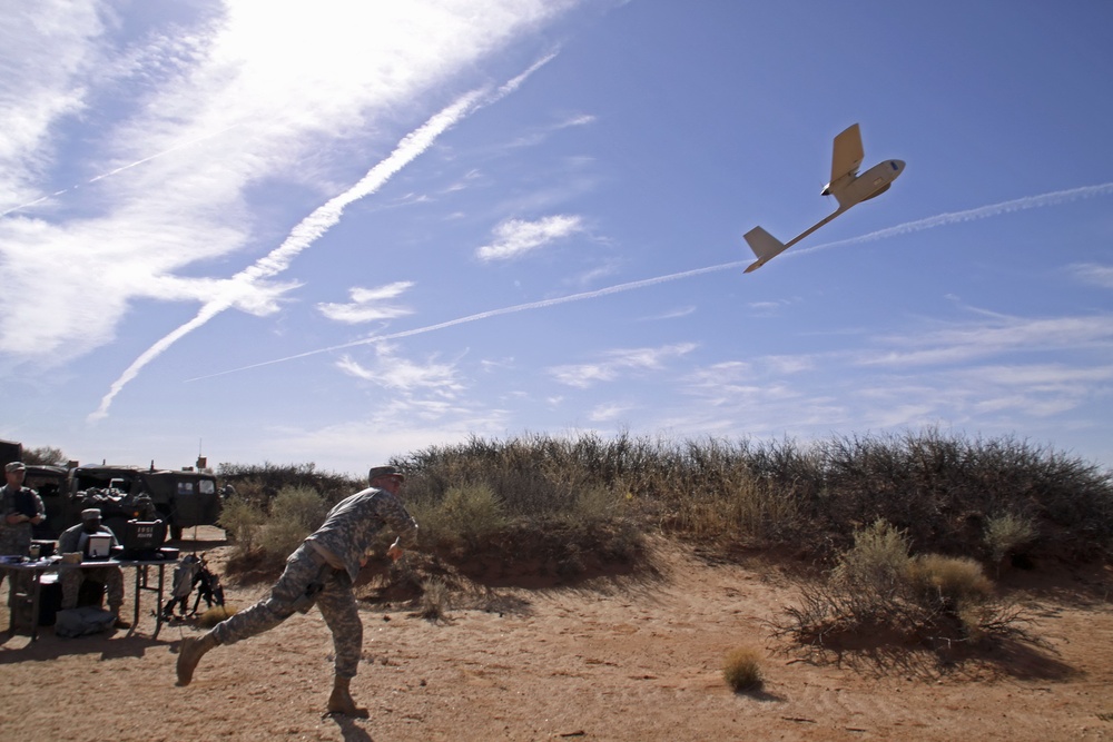 &quot;Raven&quot; Unmanned Aerial Vehicle launch