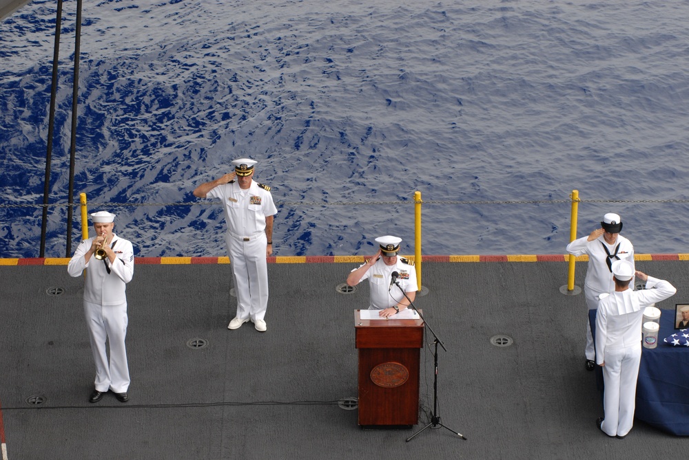 USS Ronald Reagan conducts memorial service