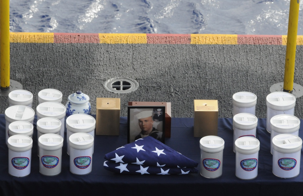 USS Ronald Reagan conducts memorial service