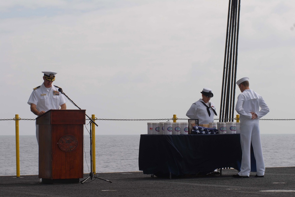 USS Ronald Reagan conducts memorial service