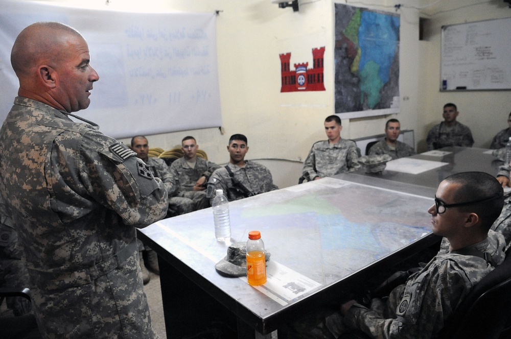 Command Sgt. Maj. Wilson Coins Soldiers in Baghdad, Iraq