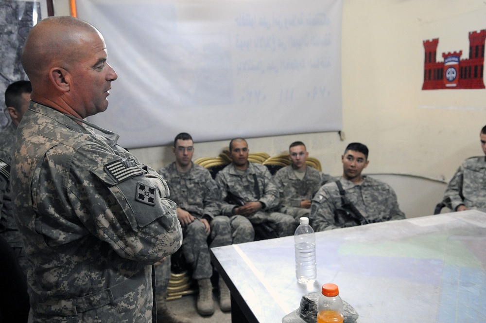 Command Sgt. Maj. Wilson Coins Soldiers in Baghdad, Iraq