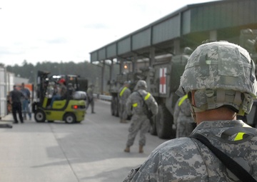 4th Stryker Brigade Combat Team, 2nd Infantry Division  offload at rail head station