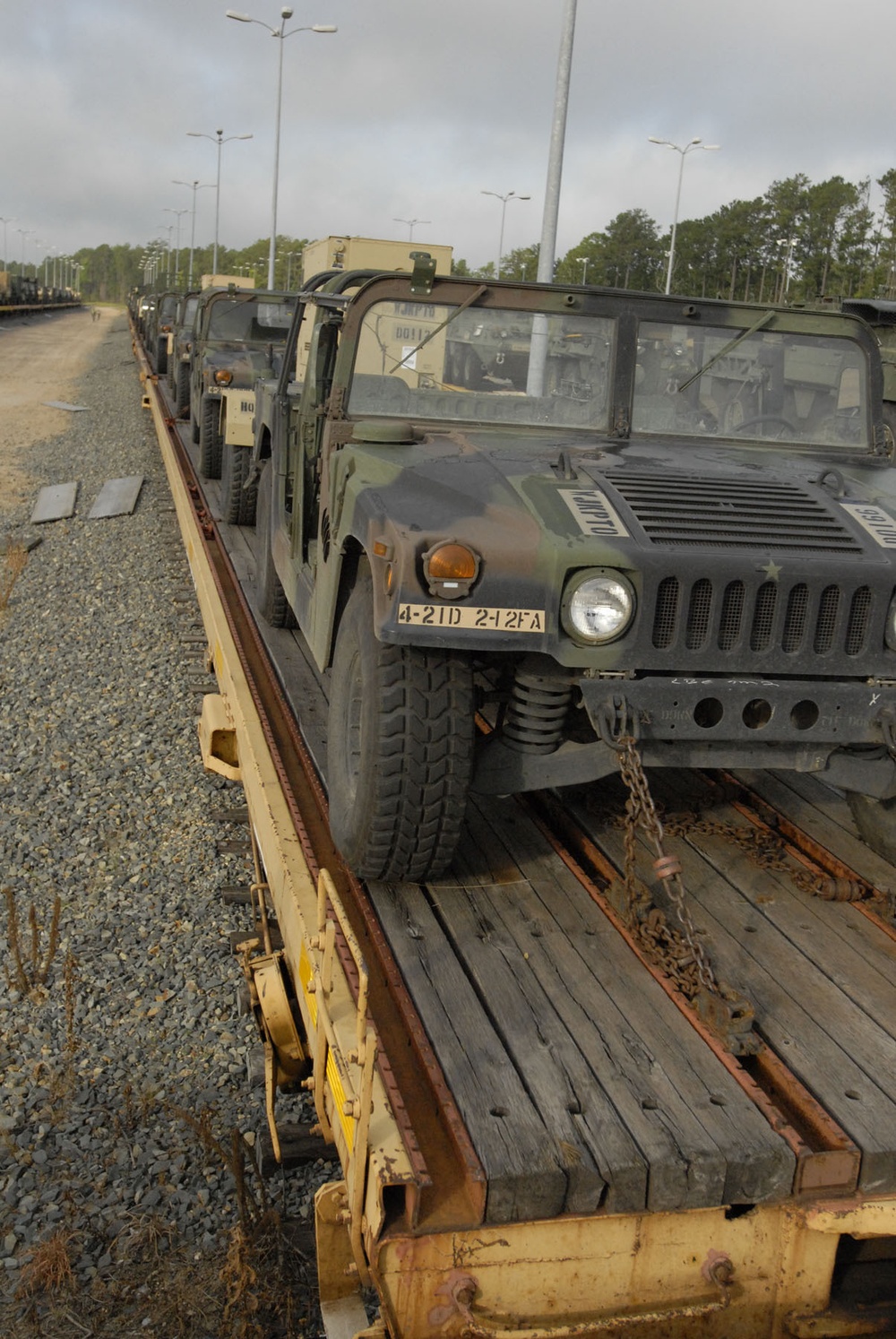 4th Stryker Brigade Combat Team, 2nd Infantry Division  offload at rail head station