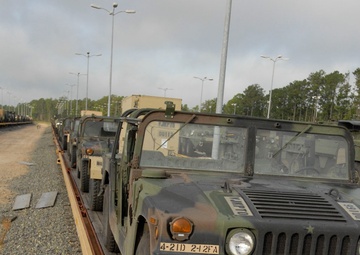 4th Stryker Brigade Combat Team, 2nd Infantry Division  offload at rail head station