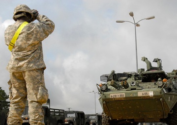 4th Stryker Brigade Combat Team, 2nd Infantry Division  offload at rail head station
