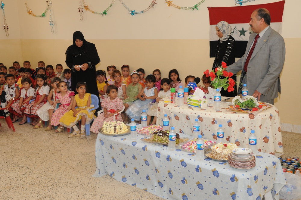 Ribbon Cutting Ceremony for the newly renovated Al Alam Kindergarten School in Tikrit, Iraq