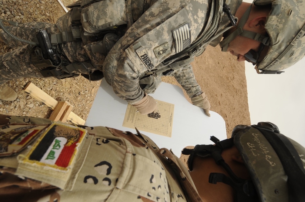 Iraqi soldiers zero and qualify in Mosul
