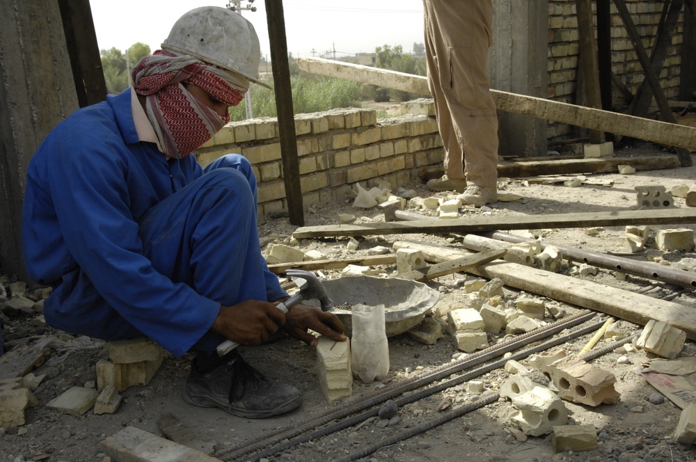 U.S. Army Corps of Engineers check the progress on construction projects in Al Mushroo