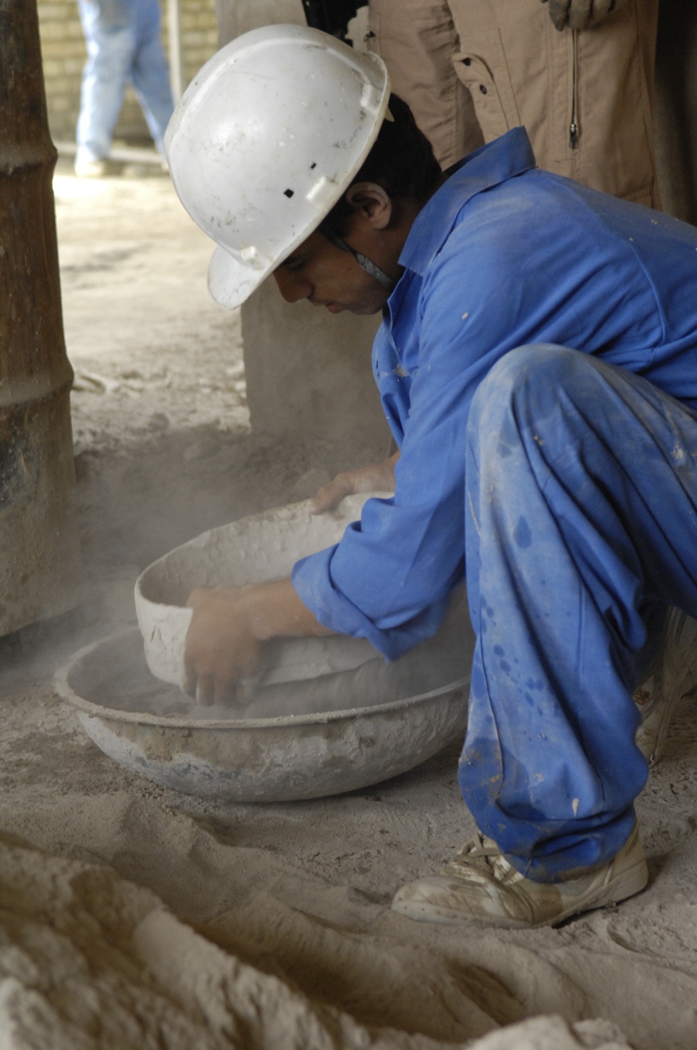 U.S. Army Corps of Engineers check the progress on construction projects in Al Mushroo