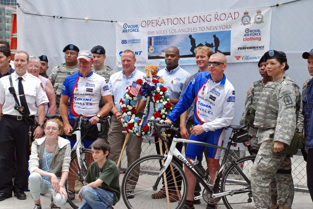 Joint Task Force Empire Shield Welcomes Royal Air Force Bike Riders - Team Rode Across the United States for British Wounded Warriors
