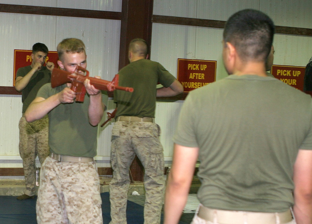 Marines pump it up at Slightly Above Average Joe's Gym