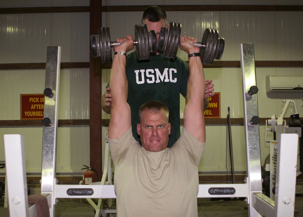 Marines pump it up at Slightly Above Average Joe's Gym