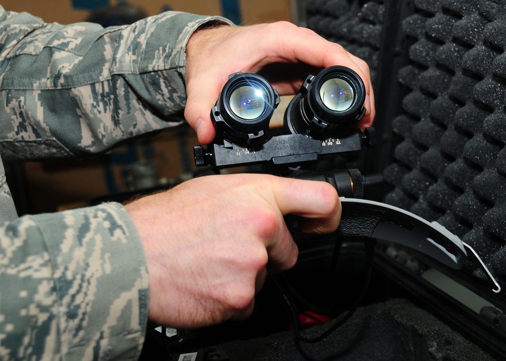 Eyes in the Dark -- 817th Maintains C-17 Aircrew NVG's