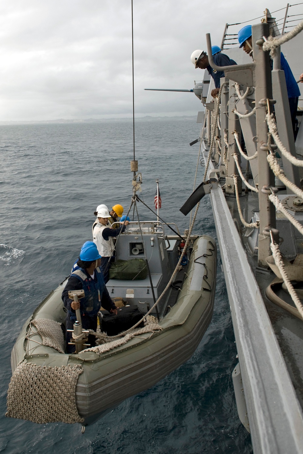 Rigid hull inflatable boat recovery