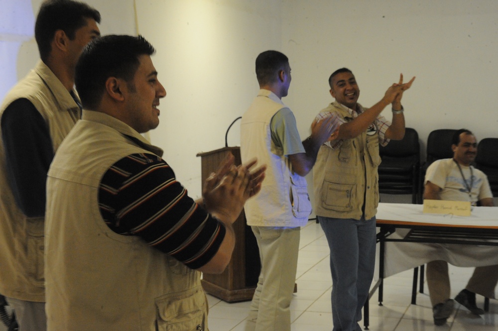 Iraqi Policemen attend Class on Forward Operating Base Falcon, Iraq