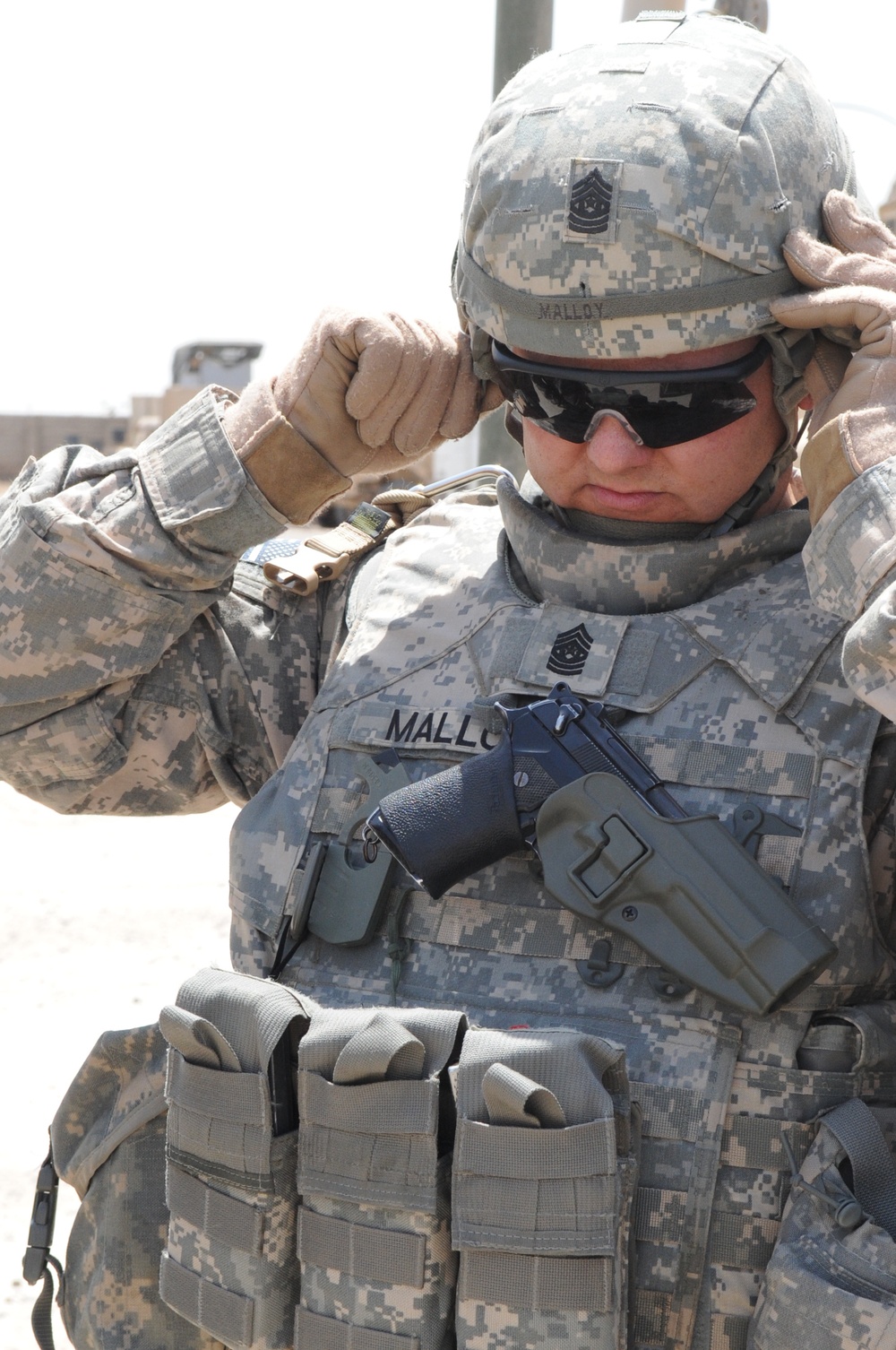 Command Sgt. Maj. Rory Malloy visits Joint Security Station Loyalty