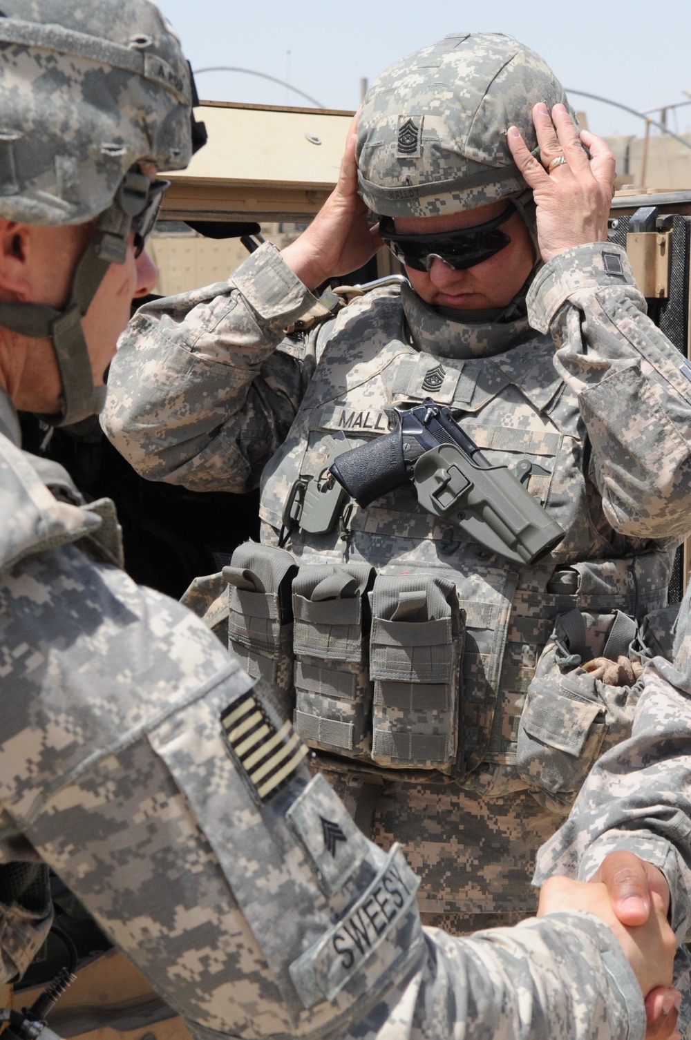 Command Sgt. Maj. Rory Malloy visits Joint Security Station Loyalty