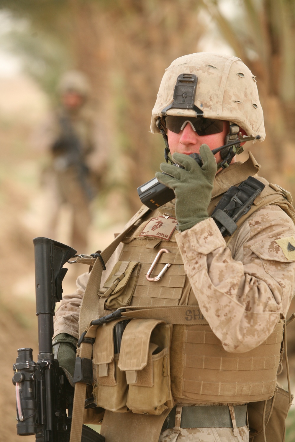 Marines conduct security patrol around Combat Outpost Viking, Iraq