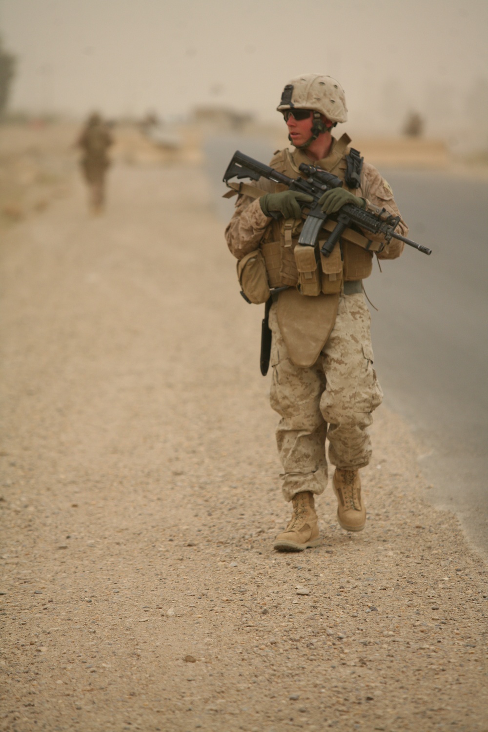 Marines conduct security patrol around Combat Outpost Viking, Iraq