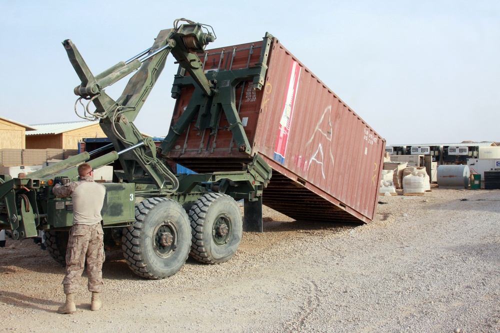 Marines begin to close down Camp Gannon, Iraq