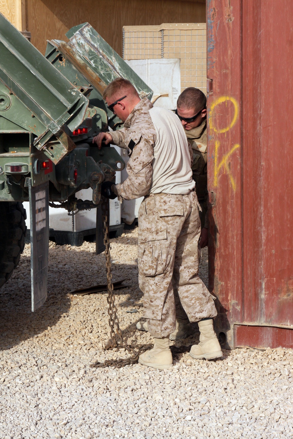 Marines begin to close down Camp Gannon, Iraq