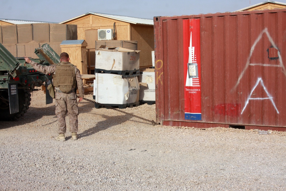 Marines begin to close down Camp Gannon, Iraq