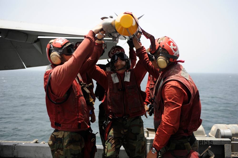 USS Dwight D. Eisenhower flight deck action