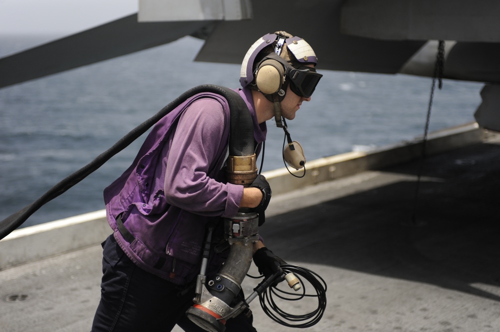 USS Dwight D. Eisenhower flight deck action