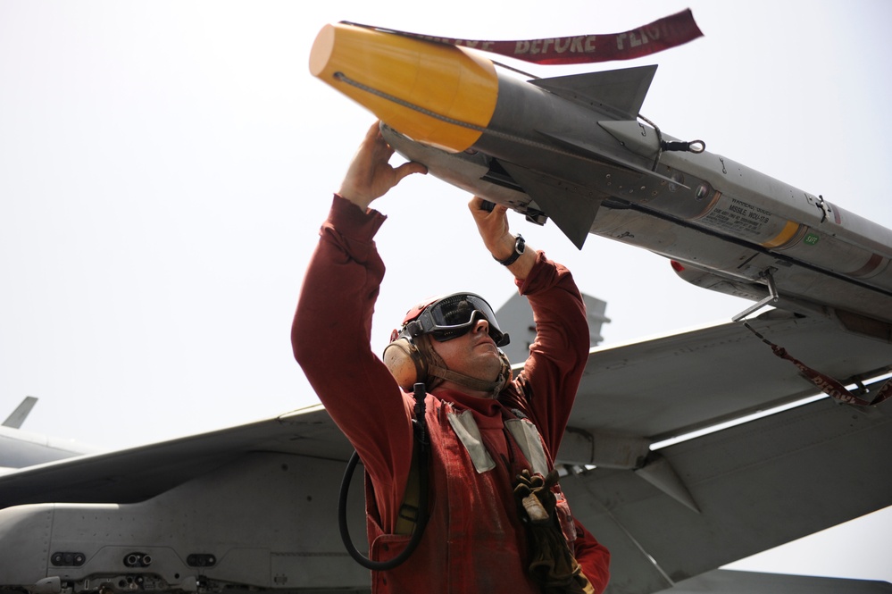 USS Dwight D. Eisenhower flight deck action