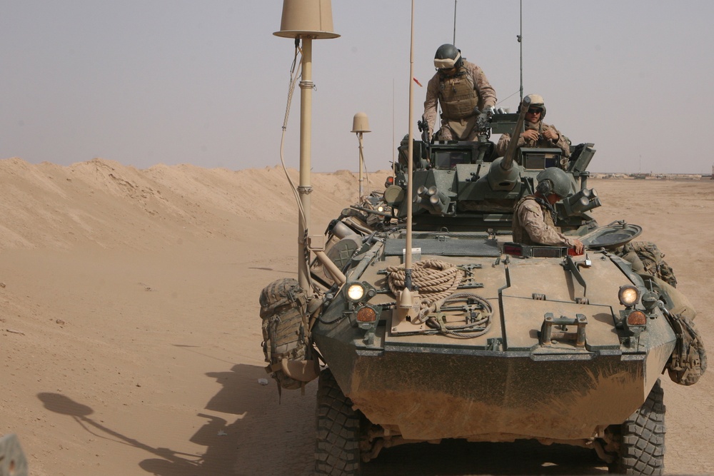 3rd Light Armored Reconnaissance Battalion Marines conduct Nineveh province patrol