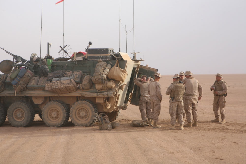 3rd Light Armored Reconnaissance Battalion Marines conduct Nineveh province patrol