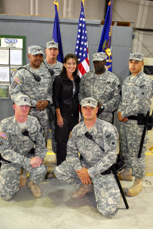 Governor Sarah Palin Visits Task Force Arctic Eagle Soldiers in Kosovo
