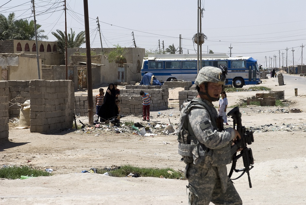 Soldiers Patrol Basra Streets