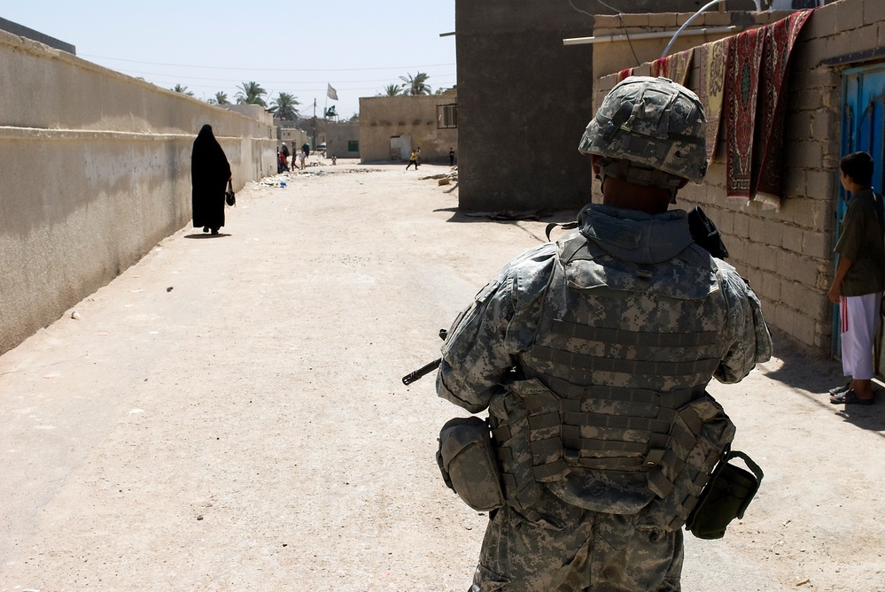 Soldiers Patrol Basra Streets