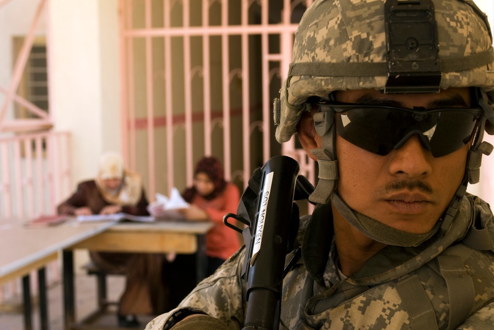 Soldiers Patrol Basra Streets