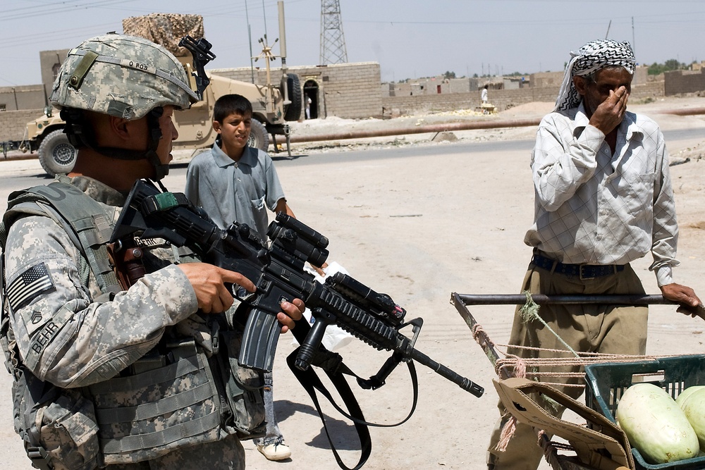 Soldiers Patrol Basra Streets