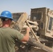Marines prepare fuel bladder at Camp Ramadi